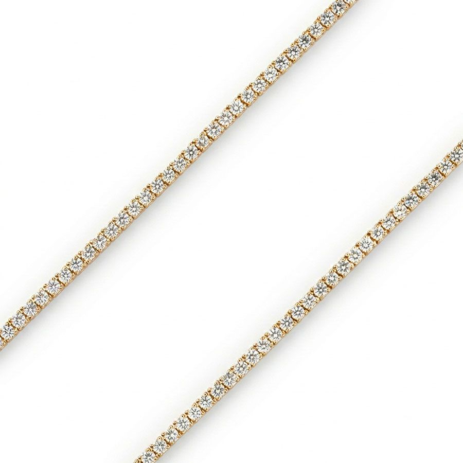 Tenisový náramok zo žltého zlata s laboratórnymi diamantmi 18 cm – Obrázok 2