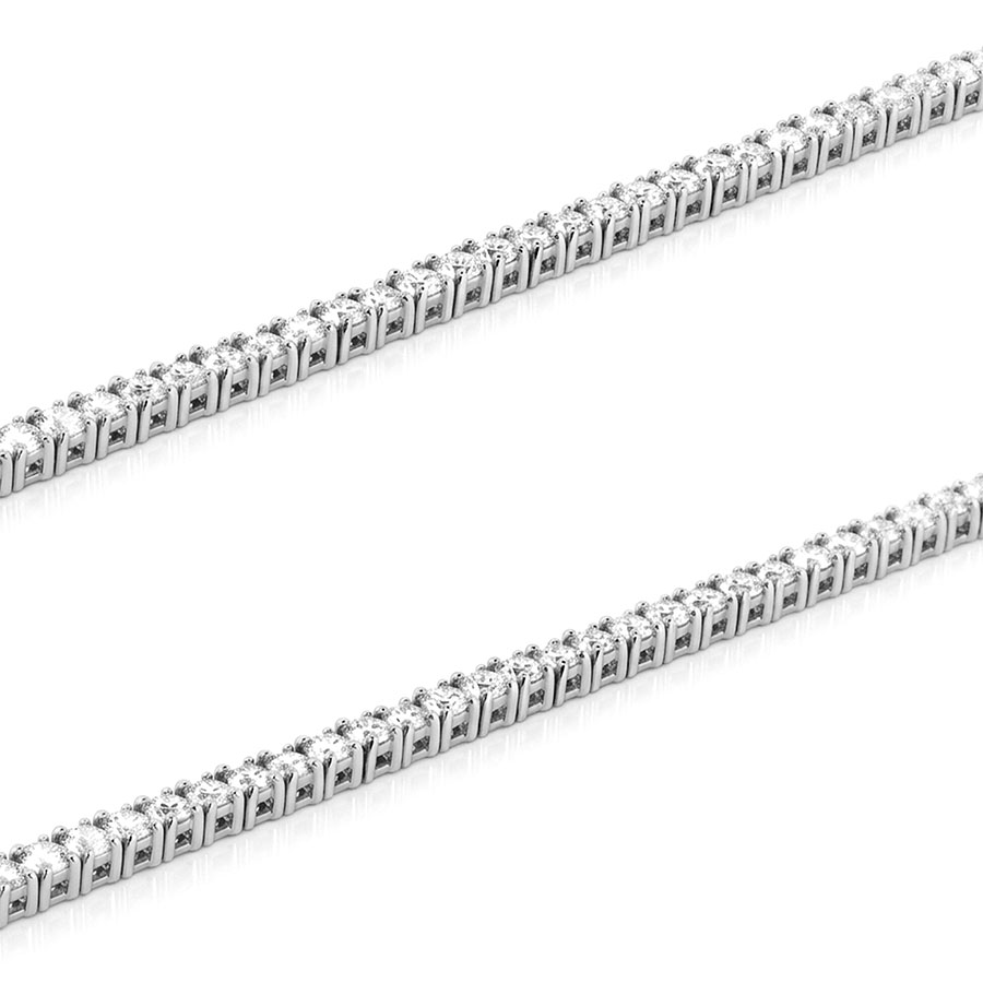 Tenisový náramok z bieleho zlata s laboratórnymi diamantmi 18 cm – Obrázok 2
