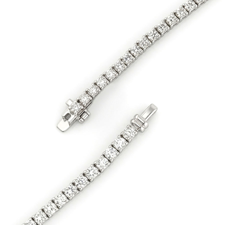Tenisový náramok z bieleho zlata s laboratórnymi diamantmi 18 cm – Obrázok 3